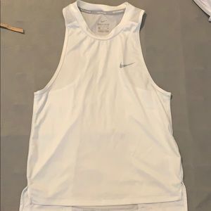 White nike running tank